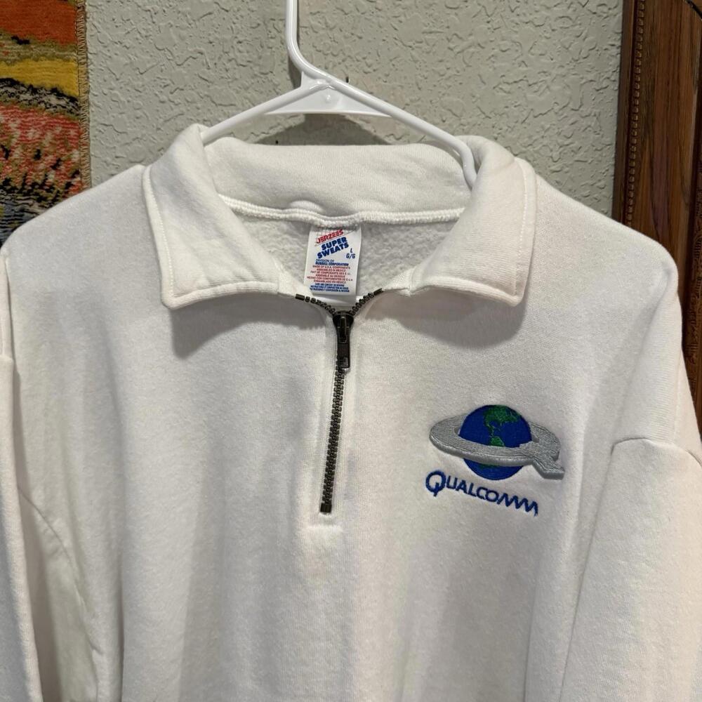 Vintage 80s RARE Qualcomm California Communications Tech Sweatshirt Size Large - Picture 3 of 7